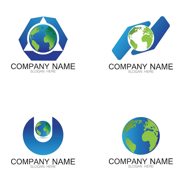 Icono de vector de diseños de logotipo mundial
