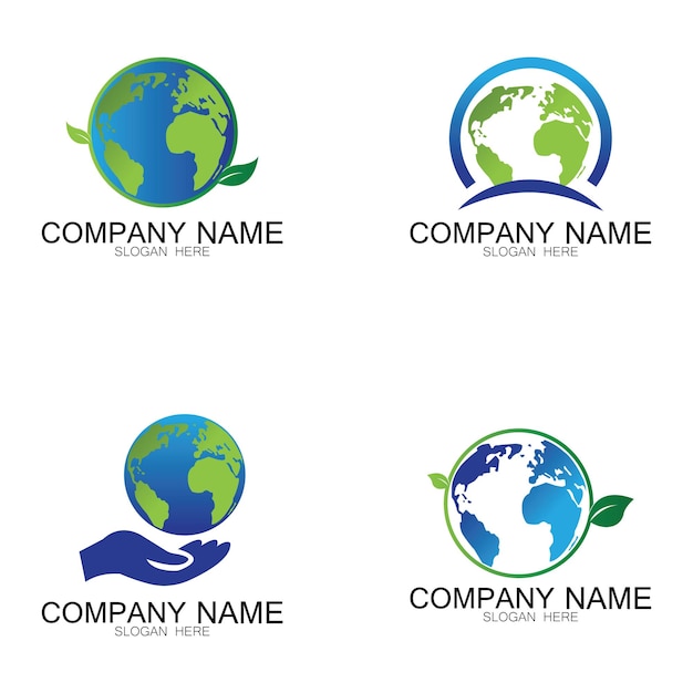 Icono de vector de diseños de logotipo mundial