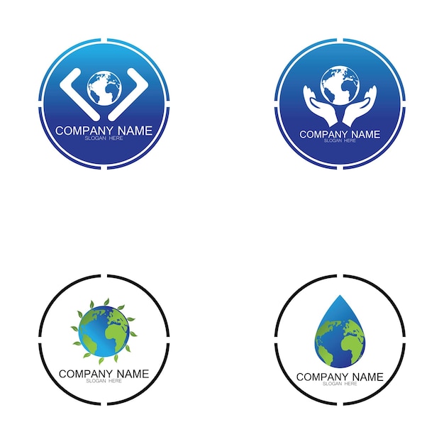 Icono de vector de diseños de logotipo mundial