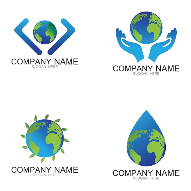 Icono de vector de diseños de logotipo mundial