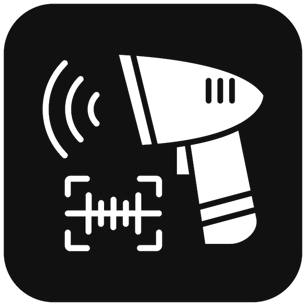 El icono del vector del dispositivo de escaneo se puede utilizar para el conjunto de iconos biométricos