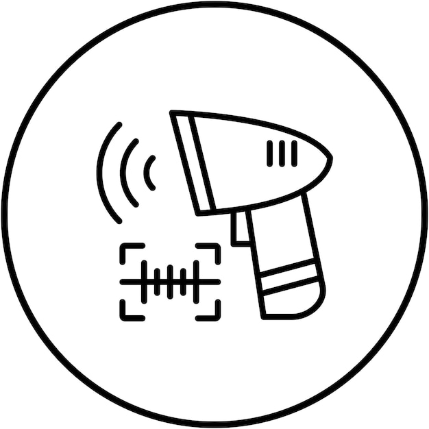 El icono del vector del dispositivo de escaneo se puede utilizar para el conjunto de iconos biométricos