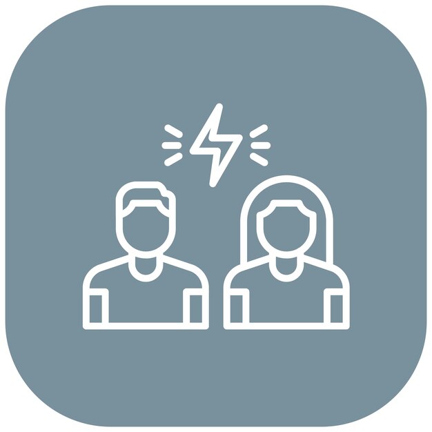El icono del vector de disputa se puede usar para el conjunto de iconos de amistad