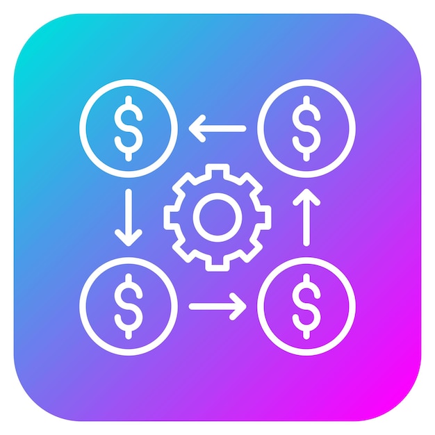 El icono del vector de distribución de efectivo se puede utilizar para el conjunto de iconos de la economía empresarial