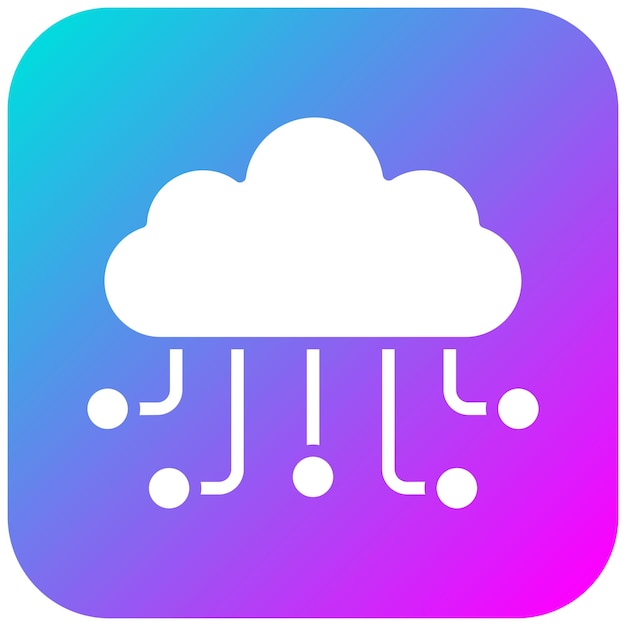El icono del vector de distribución de la nube se puede utilizar para el conjunto de iconos de red y intercambio de datos