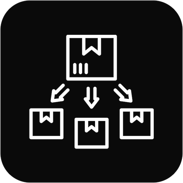 El icono del vector de distribución se puede utilizar para el conjunto de iconos de producción en masa