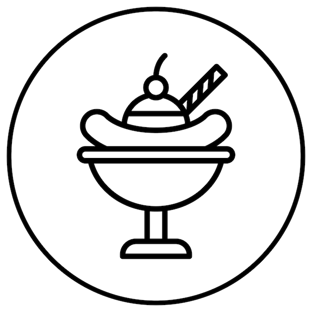 El icono de vector dividido de plátano se puede usar para el conjunto de iconos de verano