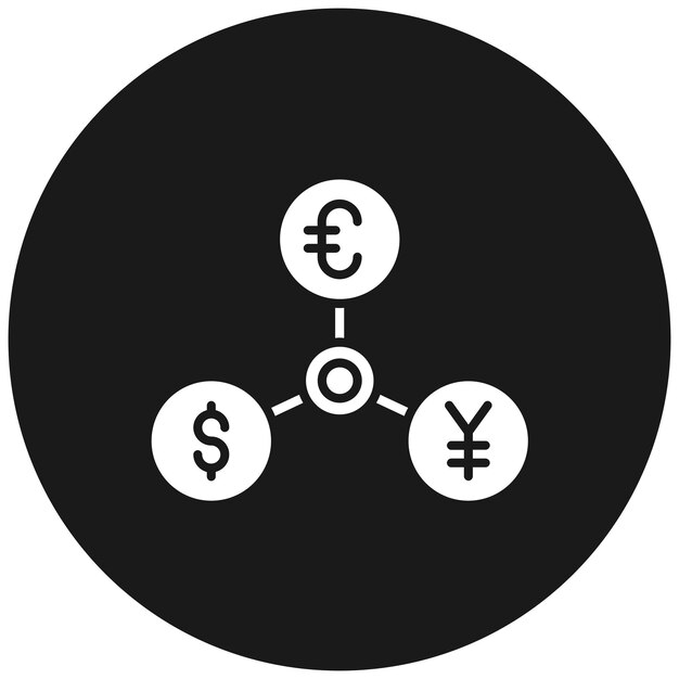 El icono del vector de divisas se puede utilizar para el conjunto de iconos de la economía empresarial