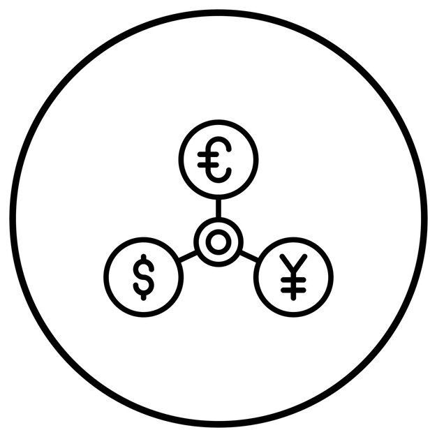 El icono del vector de divisas se puede utilizar para el conjunto de iconos de la economía empresarial