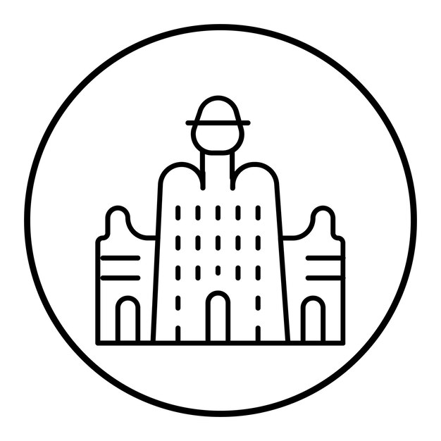 El icono del vector Djenne se puede utilizar para el conjunto de iconos de puntos de referencia