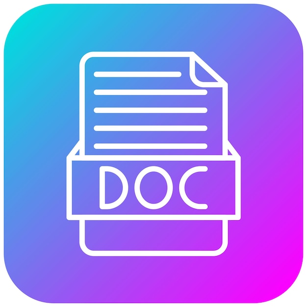 El icono del vector DOC se puede utilizar para el conjunto de iconos de formatos de archivo
