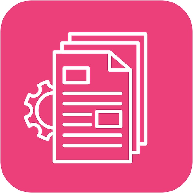 El icono del vector de documentación se puede utilizar para el conjunto de iconos del plan de acción