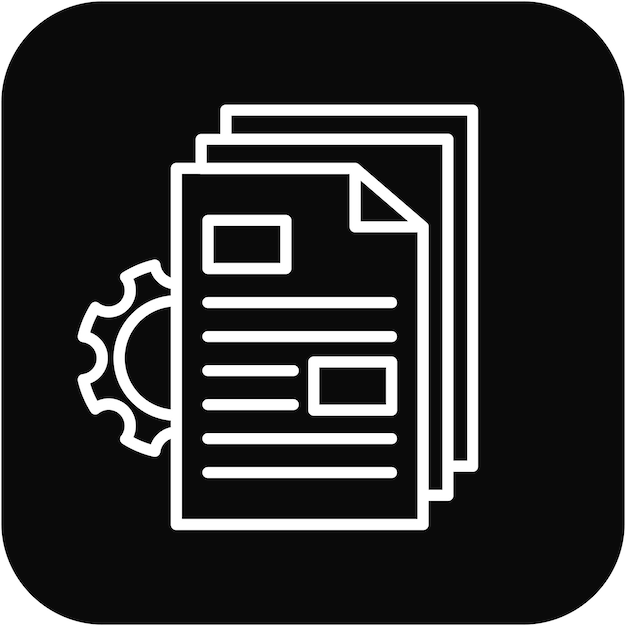 El icono del vector de documentación se puede utilizar para el conjunto de iconos del plan de acción