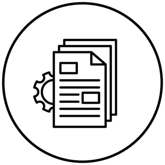 El icono del vector de documentación se puede utilizar para el conjunto de iconos del plan de acción