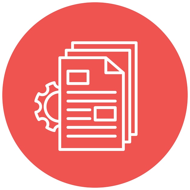 El icono del vector de documentación se puede utilizar para el conjunto de iconos del plan de acción