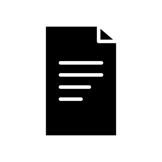 Icono de vector de documento Ilustración aislada para diseño gráfico y web