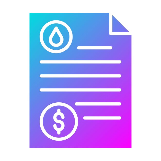 El icono del vector del documento de petróleo se puede utilizar para el conjunto de iconos de la industria de la gasolina