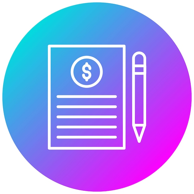 El icono del vector del documento de préstamo se puede utilizar para el conjunto de iconos de préstamo