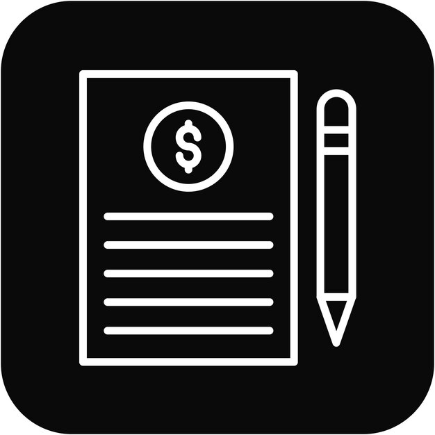 El icono del vector del documento de préstamo se puede utilizar para el conjunto de iconos de préstamo
