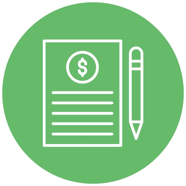 El icono del vector del documento de préstamo se puede utilizar para el conjunto de iconos de préstamo