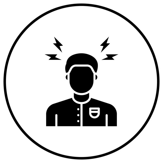 El icono del vector del dolor de cabeza se puede utilizar para el conjunto de iconos médicos