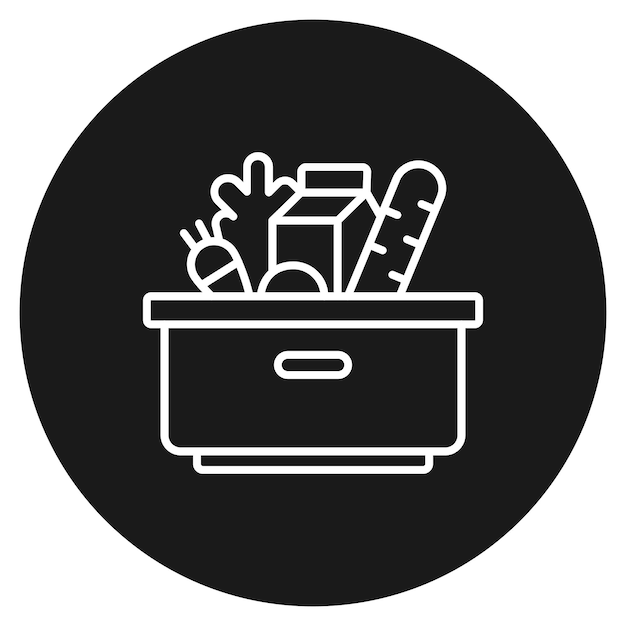 El icono del vector de donación de alimentos se puede utilizar para el conjunto de iconos de donaciones