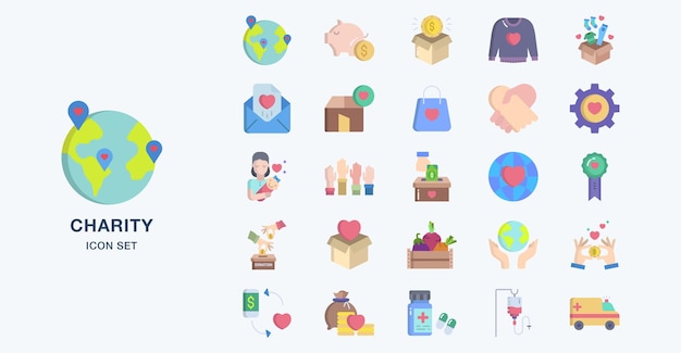 Icono de vector de donación y caridad