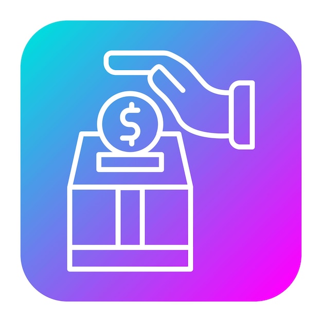El icono del vector de donación se puede usar para el conjunto de iconos de Derechos Humanos