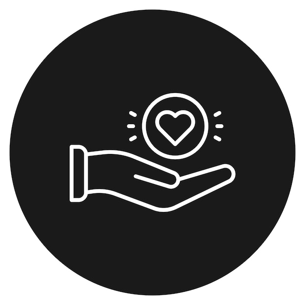 El icono de vector de donación se puede utilizar para el conjunto de iconos de donaciones