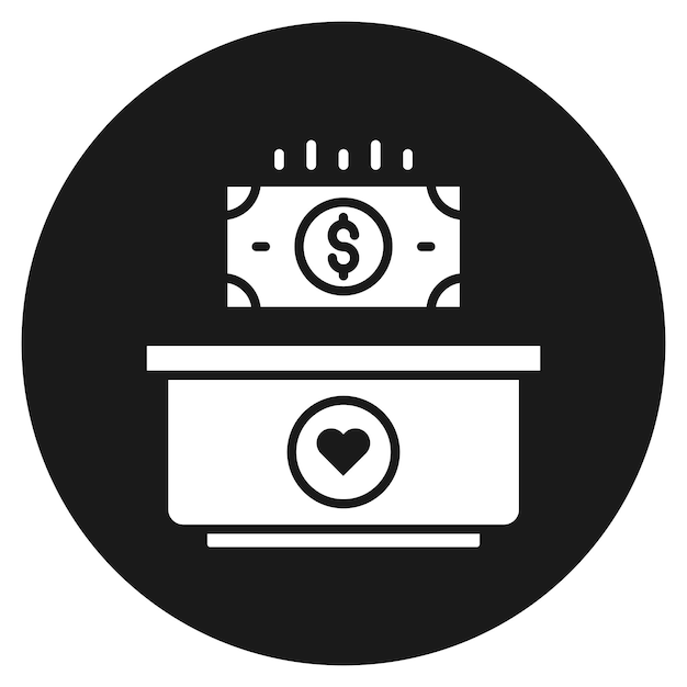 El icono del vector de donaciones en efectivo se puede utilizar para el conjunto de iconos de donaciones