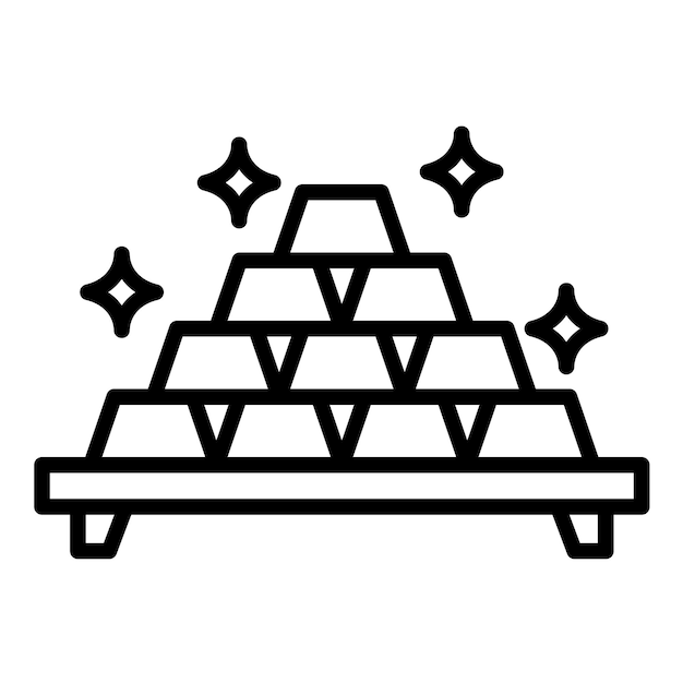 El icono del vector dorado se puede usar para el conjunto de iconos de cuento de hadas