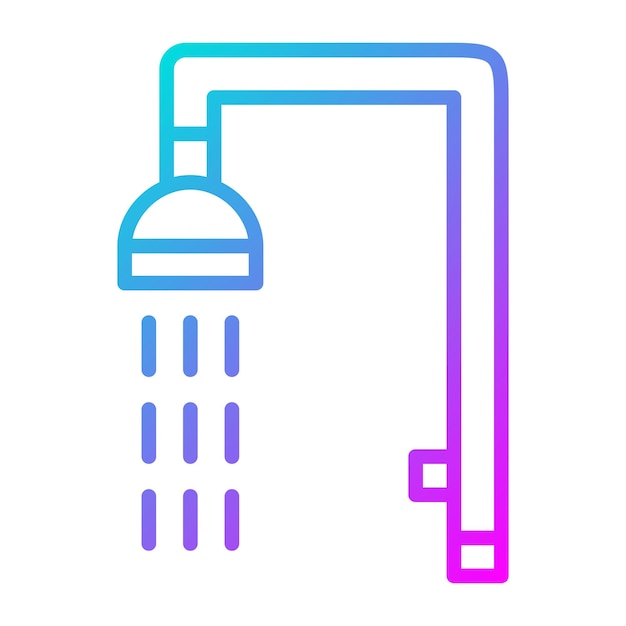 El icono del vector de la ducha se puede usar para el conjunto de iconos interiores