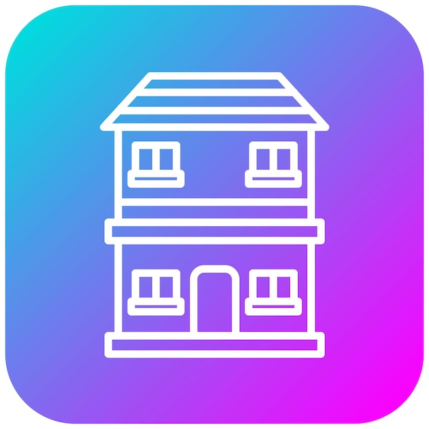 El icono de vector dúplex se puede utilizar para el conjunto de iconos de tipo de casas