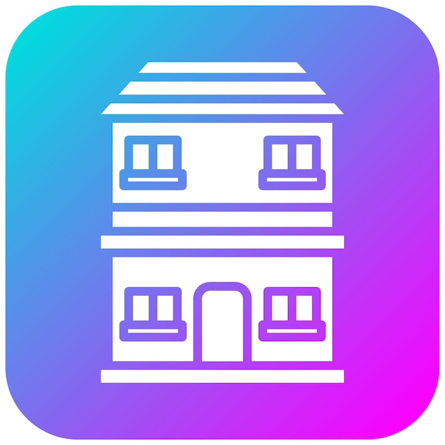 El icono de vector dúplex se puede utilizar para el conjunto de iconos de tipo de casas
