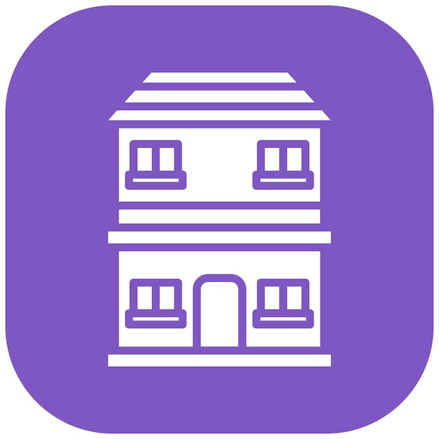 El icono de vector dúplex se puede utilizar para el conjunto de iconos de tipo de casas