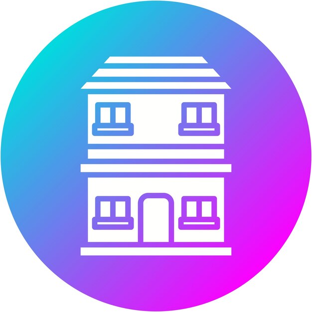 El icono de vector dúplex se puede utilizar para el conjunto de iconos de tipo de casas