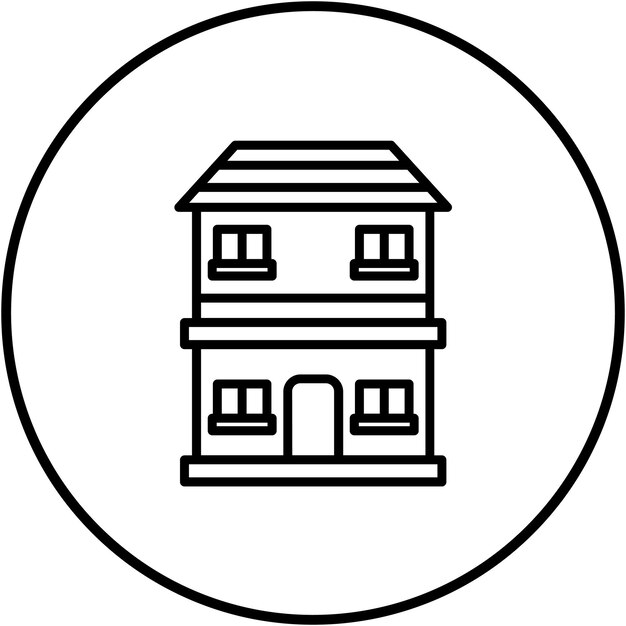 El icono de vector dúplex se puede utilizar para el conjunto de iconos de tipo de casas