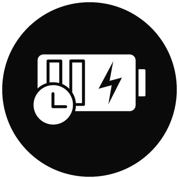 El icono del vector de duración de la batería se puede utilizar para el conjunto de iconos de batería y energía