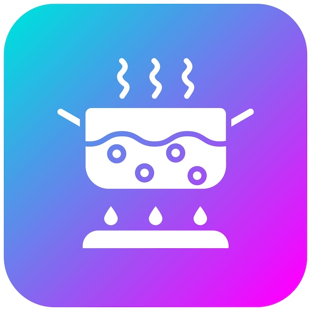 El icono del vector de ebullición del agua se puede usar para el conjunto de iconos de la cafetería