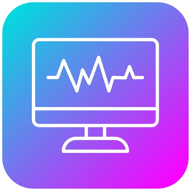 El icono del vector del ECG se puede utilizar para el conjunto de iconos del laboratorio