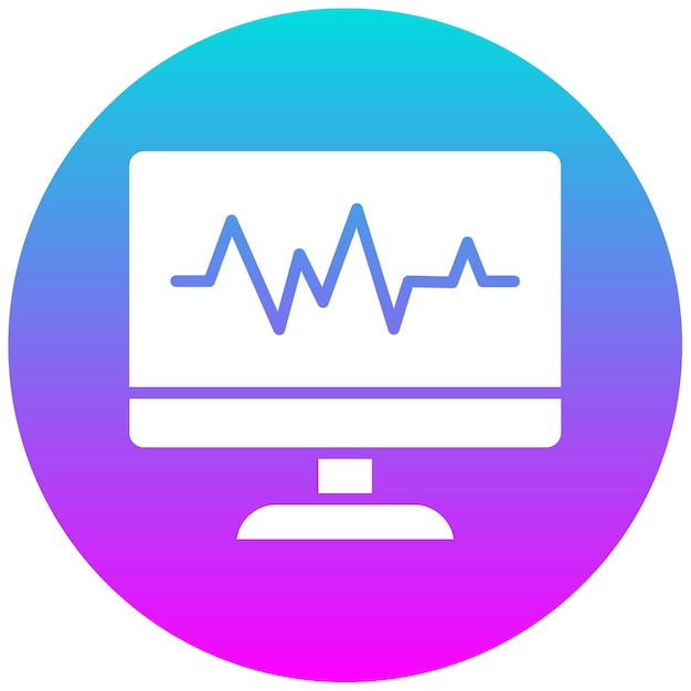 El icono del vector del ECG se puede utilizar para el conjunto de iconos del laboratorio