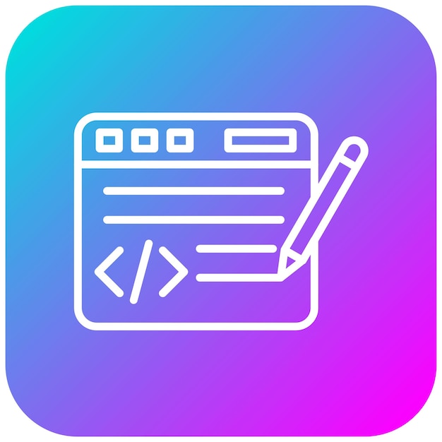 El icono de vector de edición de código se puede utilizar para el conjunto de iconos de programación informática