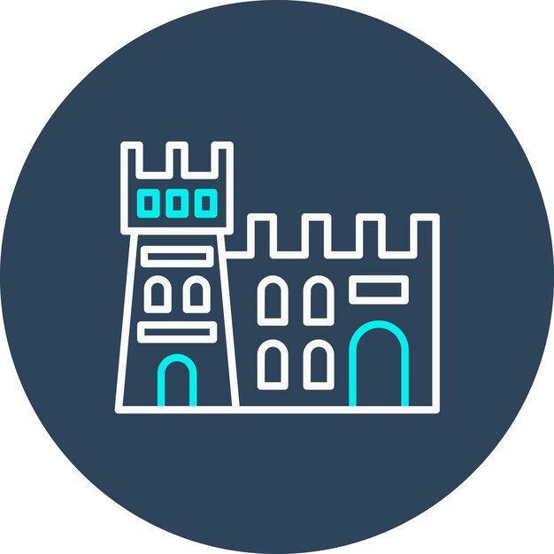 El icono del vector del edificio antiguo se puede usar para el conjunto de iconos de la historia