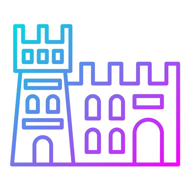 El icono del vector del edificio antiguo se puede usar para el conjunto de iconos de la historia