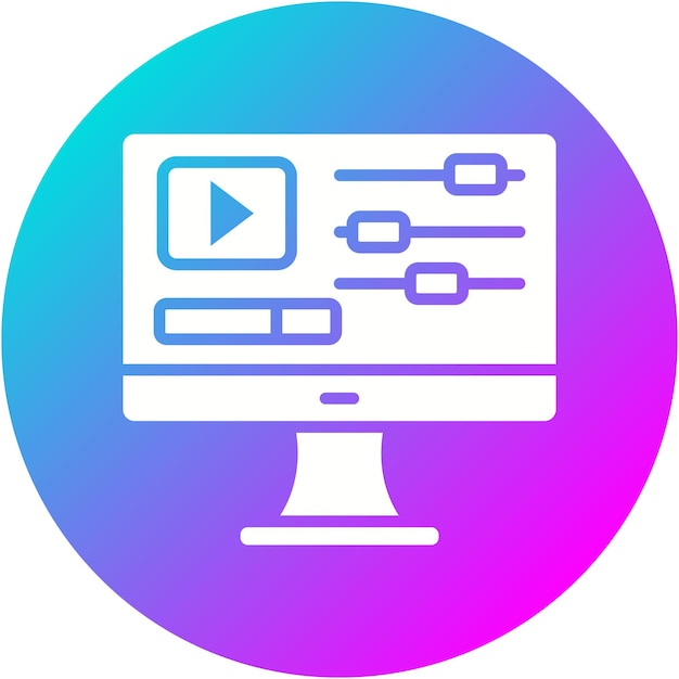 El icono del vector del editor de video se puede usar para el conjunto de iconos de periodismo