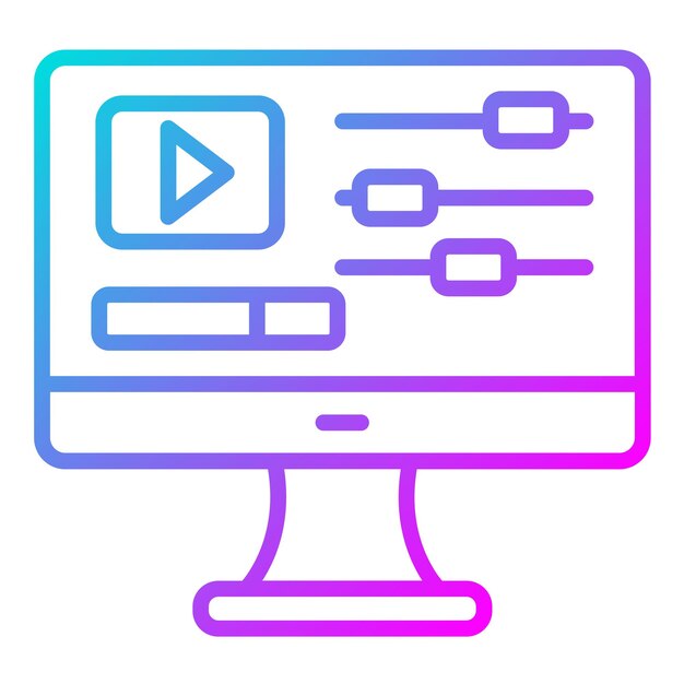 El icono del vector del editor de video se puede usar para el conjunto de iconos de periodismo