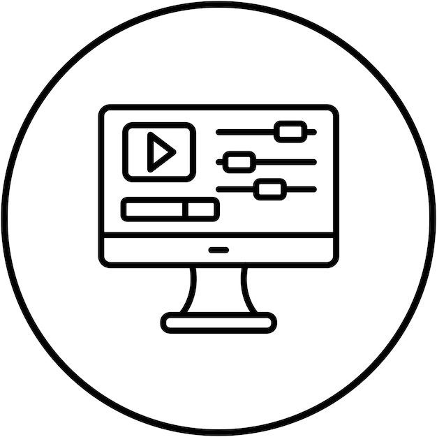 El icono del vector del editor de video se puede usar para el conjunto de iconos de periodismo