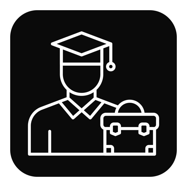 El icono del vector de educación se puede utilizar para el conjunto de iconos de búsqueda de empleo