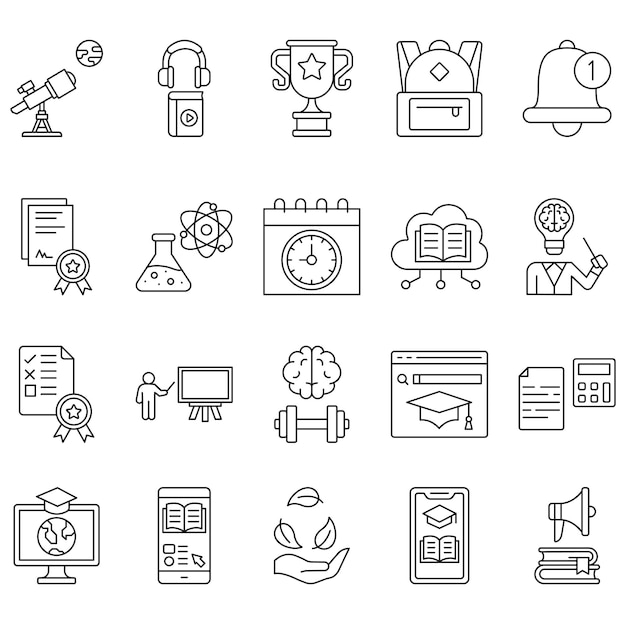 Icono de vector educativo con paquete con fondo aislado