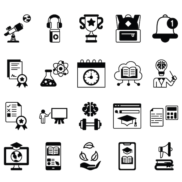 Icono de vector educativo con paquete con fondo aislado